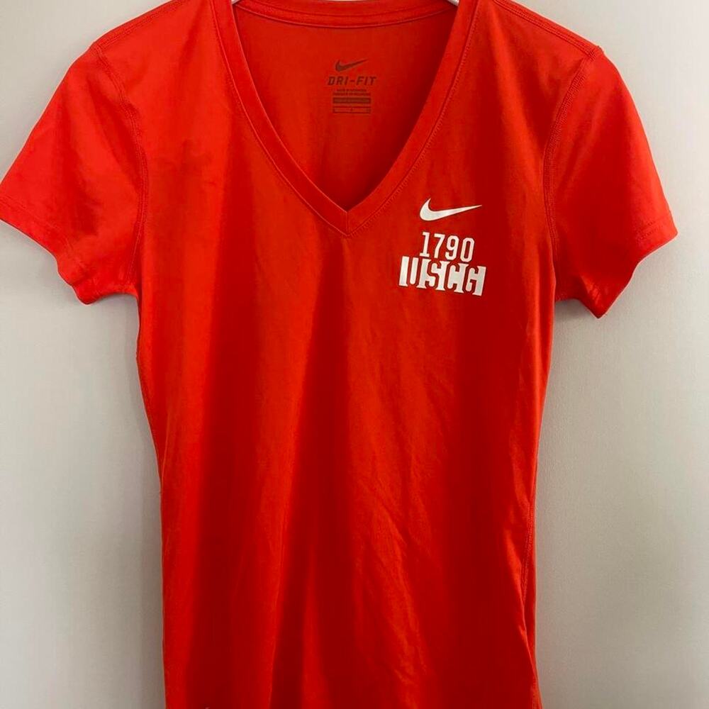 Nike Dri-FIT US Coast Guard 1790 Women’s V-Neck Tee – Orange